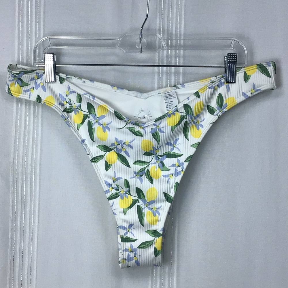 🏝️ Hollister Swim ‘Cheekiest’ Lemon Print Bikini Bottom Sz.XL NWOT